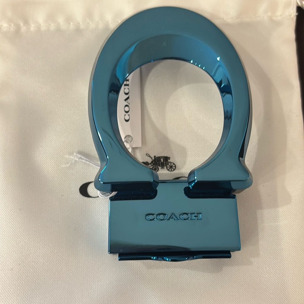 Coach Metallic Blue Belt Buckle - Picture 4 of 4